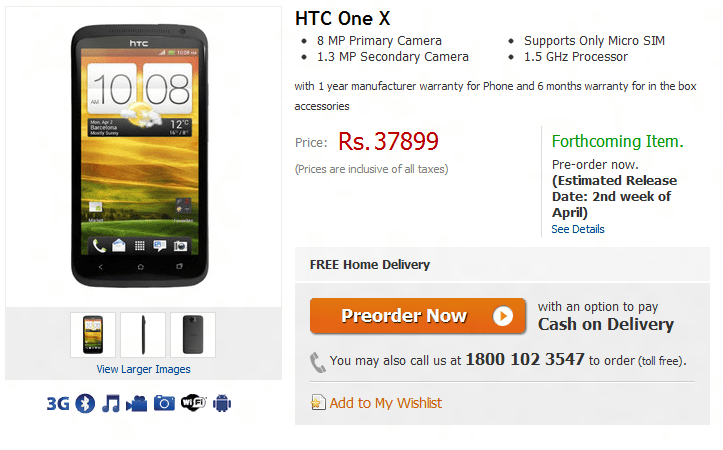 Htc One X HTC Next Gen Phones hits India, One X Gets A Hefty Price Tag!