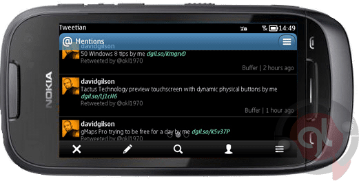 Tweetian V1.2.3 - Symbian Twitter Client Gets A Major Update. 2 Nokia-701 running Tweetian-A Twitter client