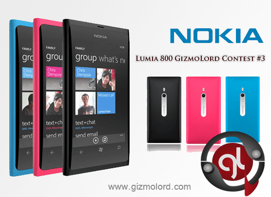 Nokia Lumia 800 Contest - Gizmolord Nokia Lumia 800
