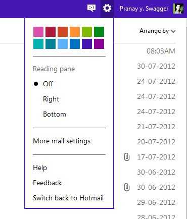 Outlook.com - Microsoft'S Stronghold On Metro Style 3 Outlook Panel bar