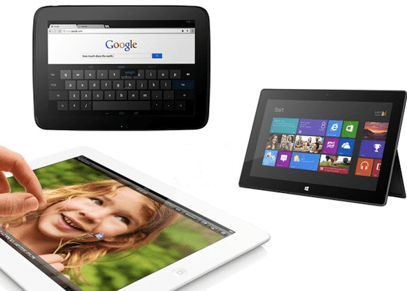 Ipad 4,Microsoft Surface,Nexus 10 iPad 4,Microsoft Surface,Nexus 10